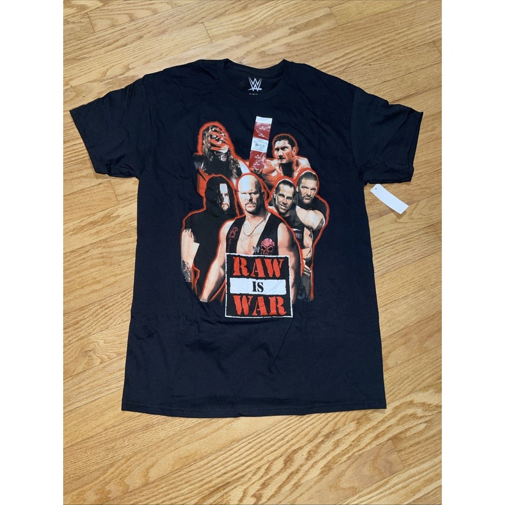 WWE Raw Is War Graffic T-Shirt Black 60% Cotton Men's Medium 32/34 NEW 2025